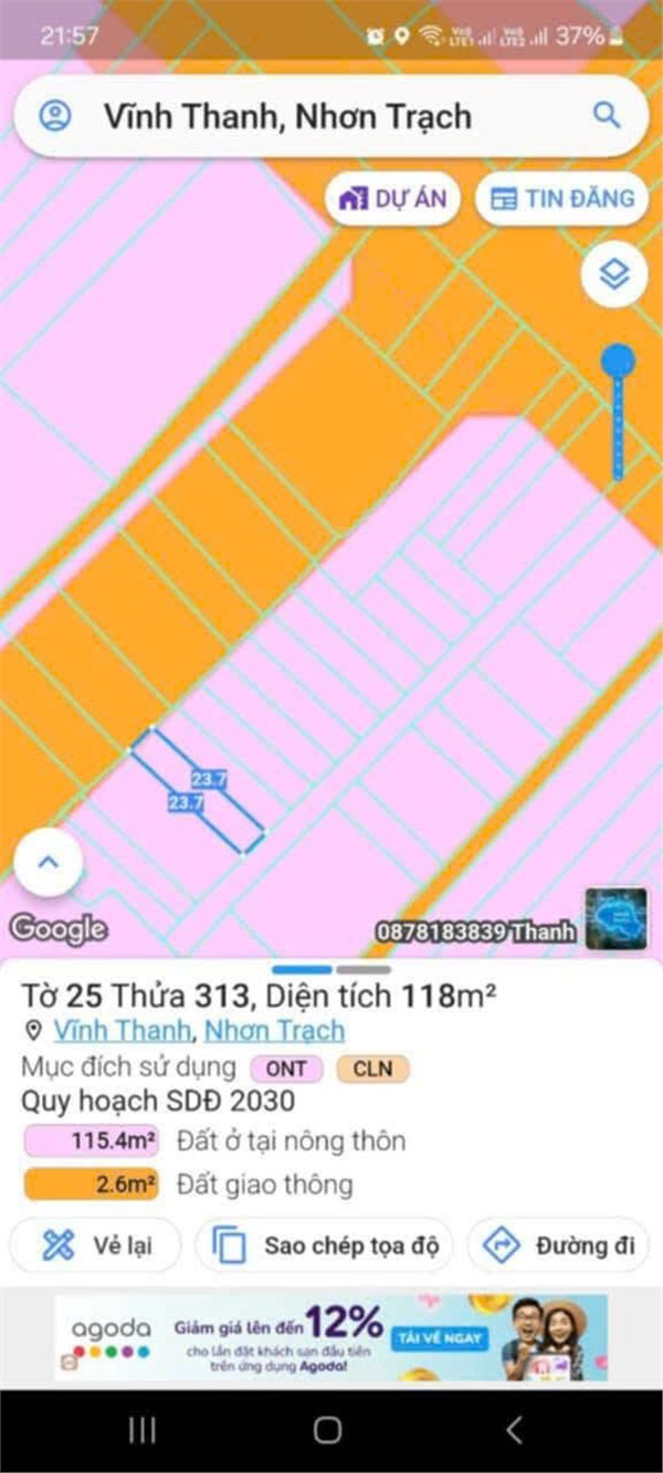 ĐẦU TƯ SINH LỜI - Chính Chủ Cần Bán Đất Tại Vĩnh Thanh, Nhơn Trạch, Đồng Nai