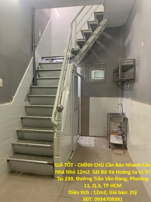 GIÁ TỐT - CHÍNH CHỦ Cần Bán Nhanh Căn Nhà Nhỏ 12m2 Sát Bờ Kè Hoàng Sa Vị Trí Tại Quận 3, TP HCM