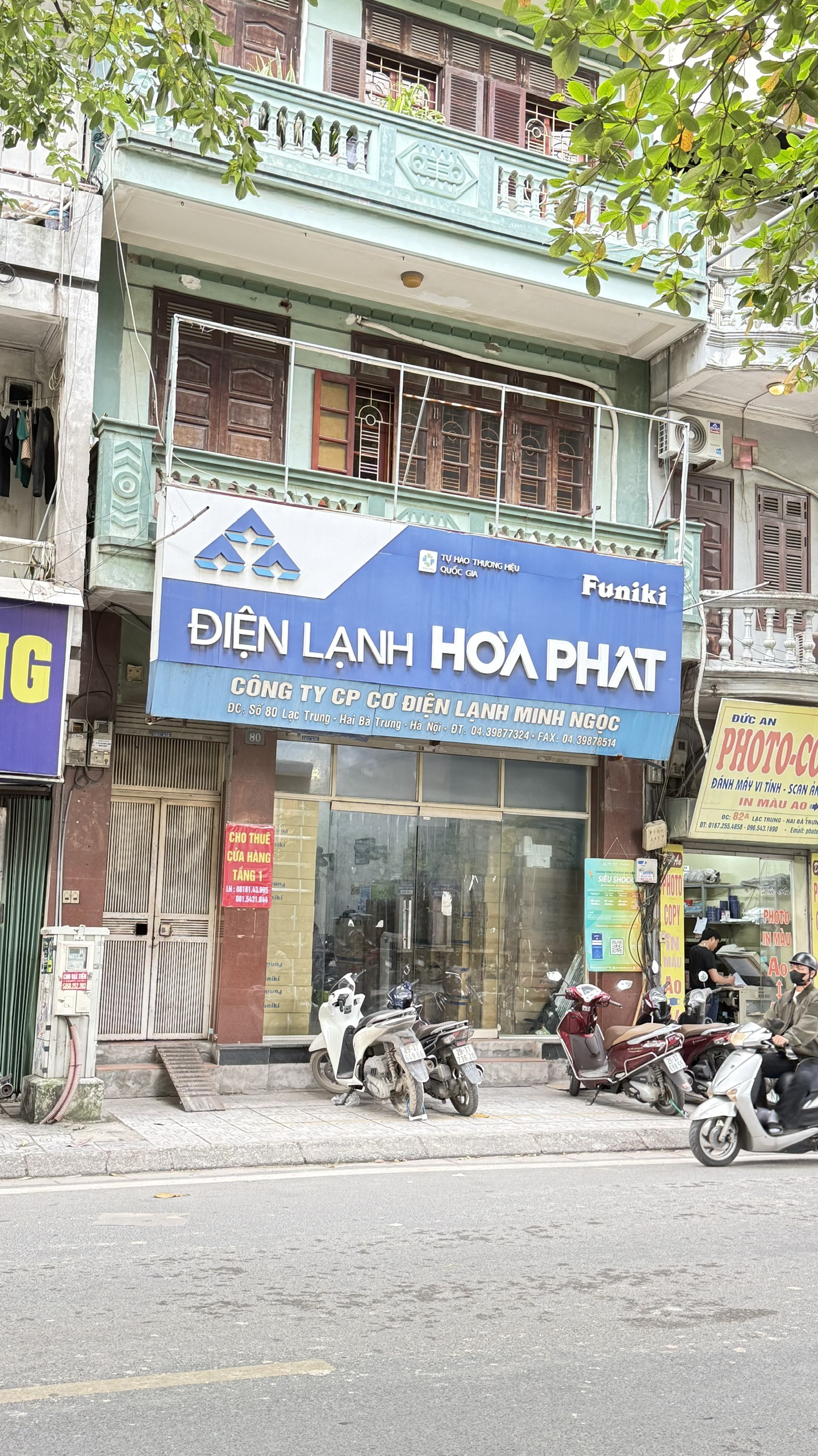 CHO THUÊ CỬA HÀNG MẶT PHỐ SỐ 80 LẠC TRUNG – VỊ TRÍ ĐẮC ĐỊA, TRUNG TÂM HÀ NỘI