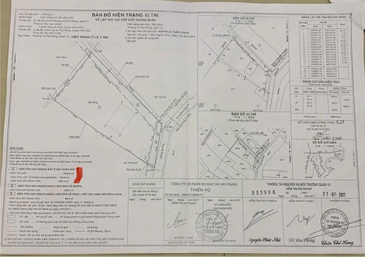 SIÊU LÔ ĐẤT LỚN MẶT TIỀN RẠCH AN PHÚ ĐÔNG 9, Q12 2.000m² THỔ CƯ 1.700m² – VỊ TRÍ CỰC HIẾM!