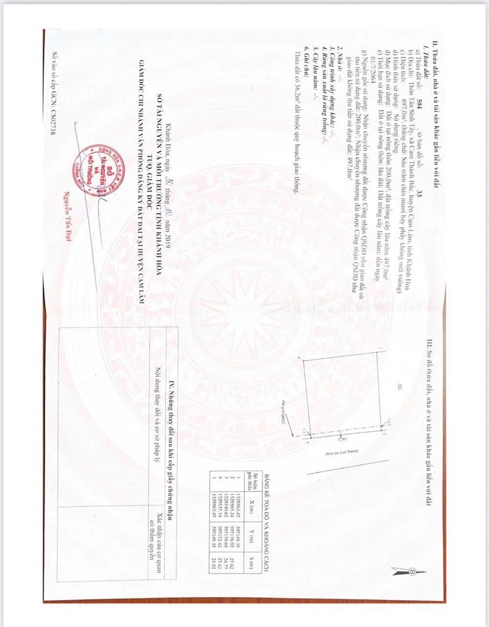 ĐẤT ĐẸP - GIÁ TỐT - Bán GẤP Lô Đất Tiềm Năng Xã Cam Thành Bắc, Cam Lâm, Khánh Hòa