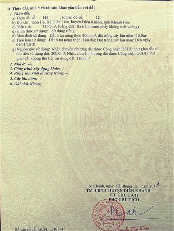 VỊ TRÍ ĐẸP - Chính Chủ Bán Gấp Nhà Vườn Tại Diên Lâm, Diên Khánh, Khánh Hòa