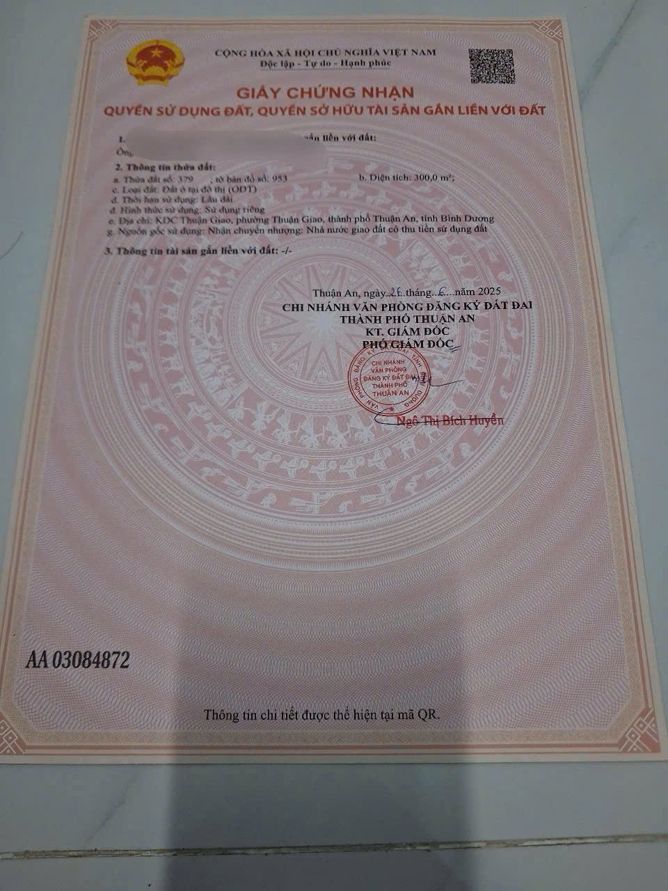 CHÍNH CHỦ Bán Lô Đất Vị Trí Đẹp Phường Thuận Giao, TP Thuận An, Bình Dương