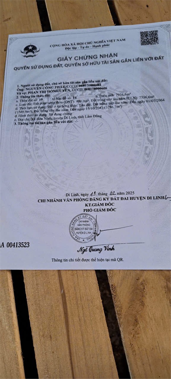 ĐẤT CHÍNH CHỦ - GIÁ TỐT - 8 LÔ Vị Trí Xã Hòa Ninh, Huyện Di Linh, Tỉnh Lâm Đồng