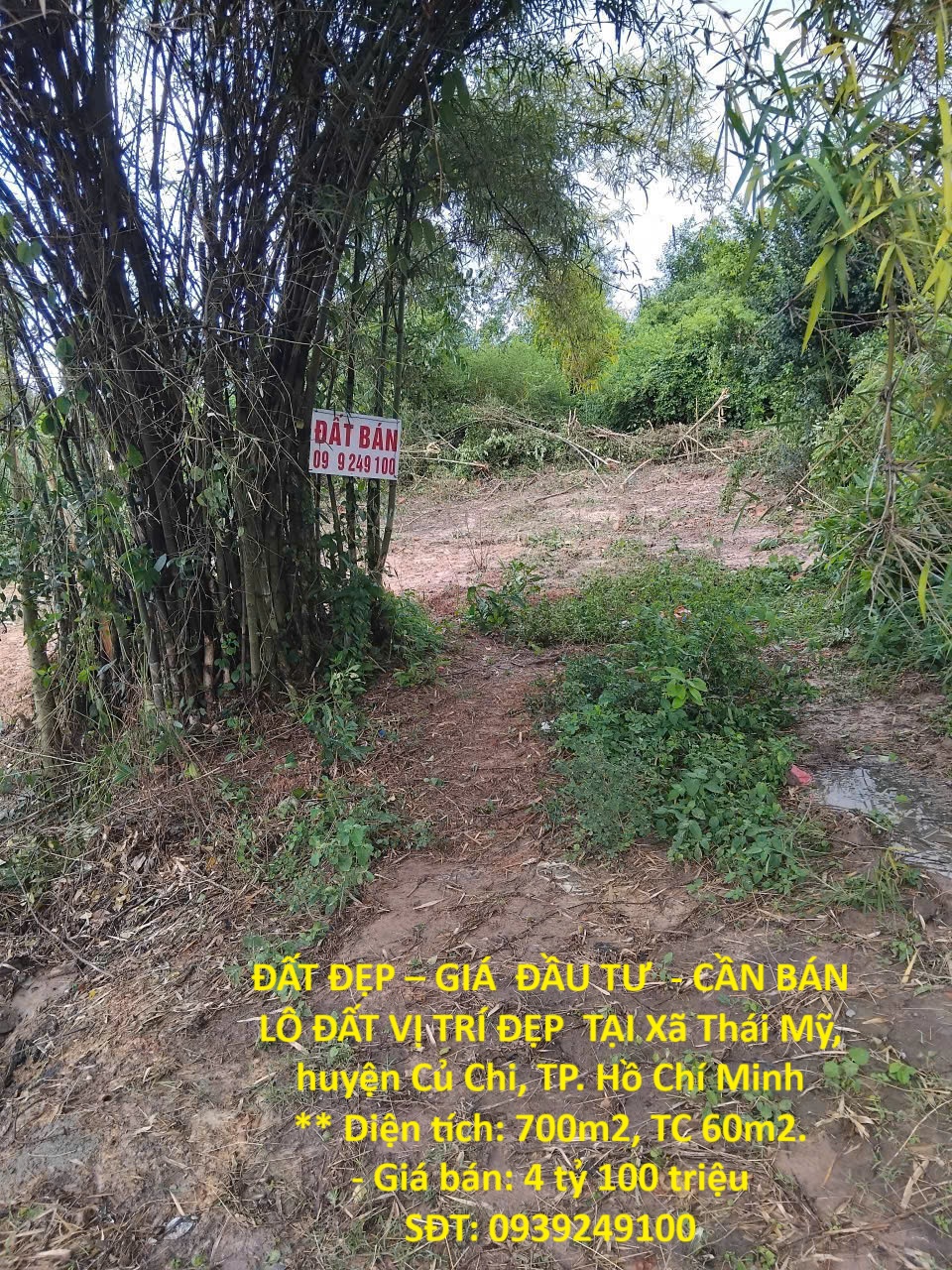 ĐẤT ĐẸP – GIÁ ĐẦU TƯ - CẦN BÁN LÔ ĐẤT VỊ TRÍ ĐẸP TẠI Xã Thái Mỹ, huyện Củ Chi, TP. Hồ Chí Minh