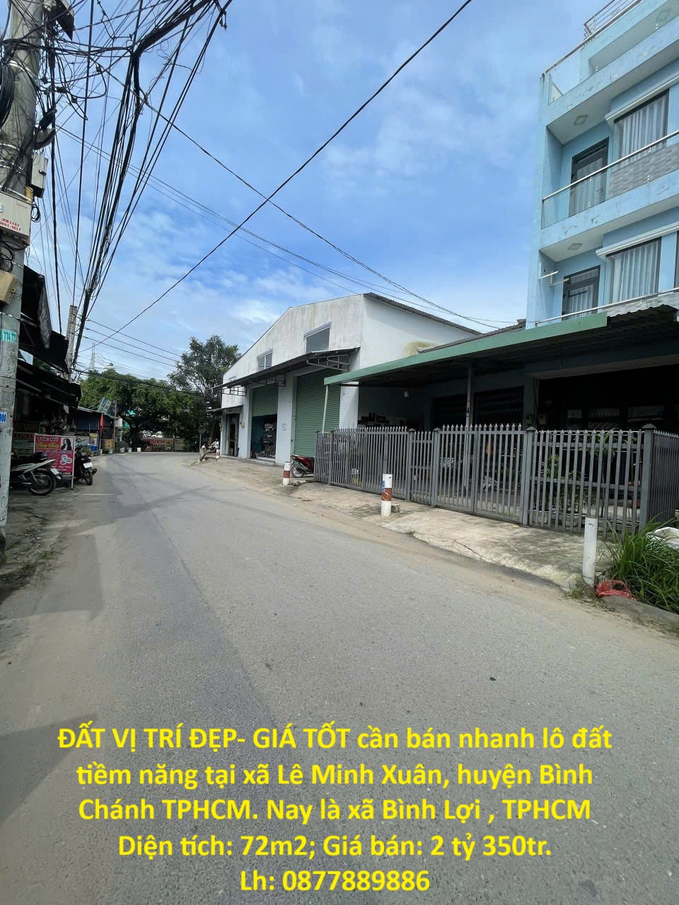 ĐẤT VỊ TRÍ ĐẸP- GIÁ TỐT cần bán nhanh lô đất tiềm năng tại xã Lê Minh Xuân, huyện Bình Chánh TPHCM