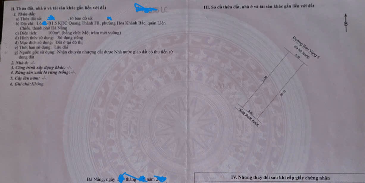 Bán đất đường 7,5m Bàu Vàng 5 - Ngay ĐẠI HỌC BÁCH KHOA