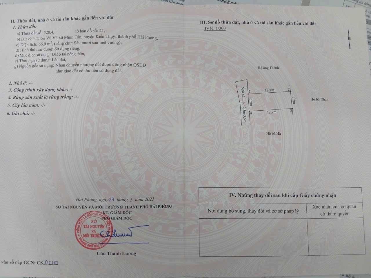 ĐẤT VŨ VỊ – MINH TÂN – KIẾN THỤY 66M² NGÕ Ô TÔ GIÁ 7XX TRIỆU – HIẾM QUỸ ĐẤT SÁT TRUNG TÂM XÃ ZALO 0567 222 555