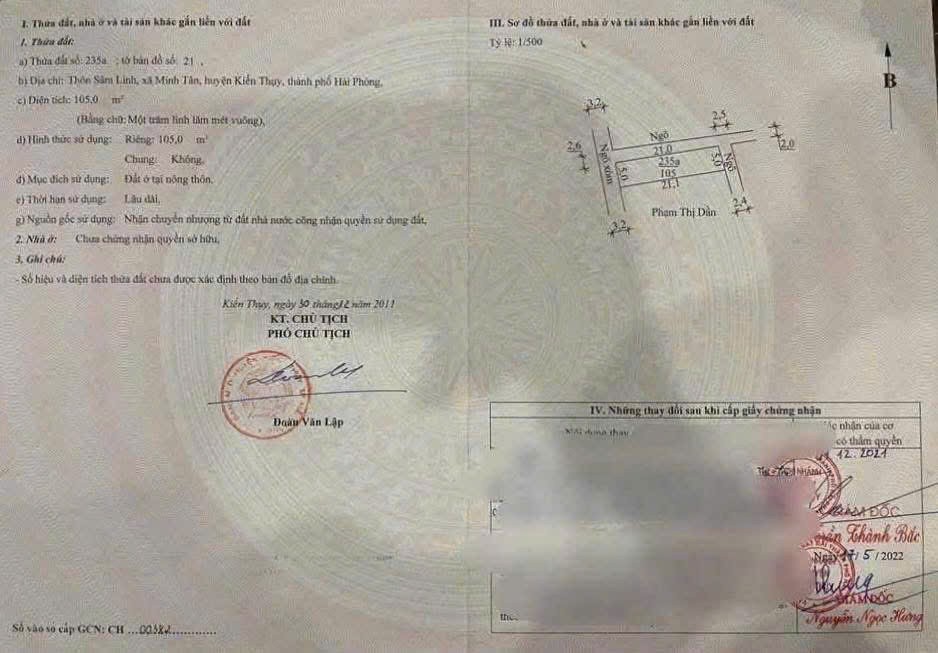 LÔ GÓC 105M² 3 MẶT THOÁNG – TUYẾN 2 GẦN TL362 – GIÁ 2,1X TỶ HIẾM QUỸ ĐẤT ZALO 0567 222 555