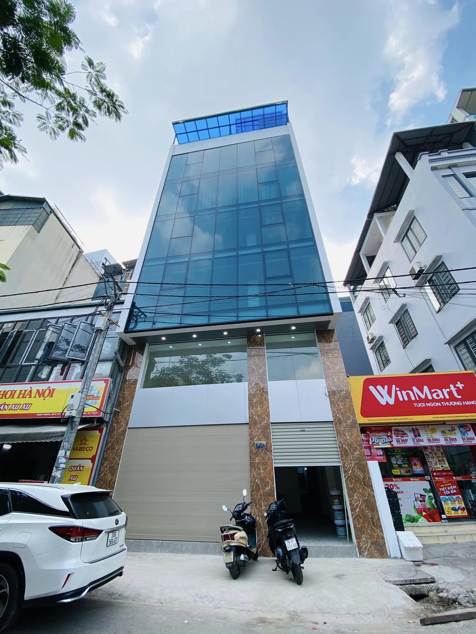 Cho thuê nhà mới hiện đại thông sàn thang máy khu TDC Kiều Mai. DT 80m x 6 nổi 1 hầm, mt 6m. 35tr