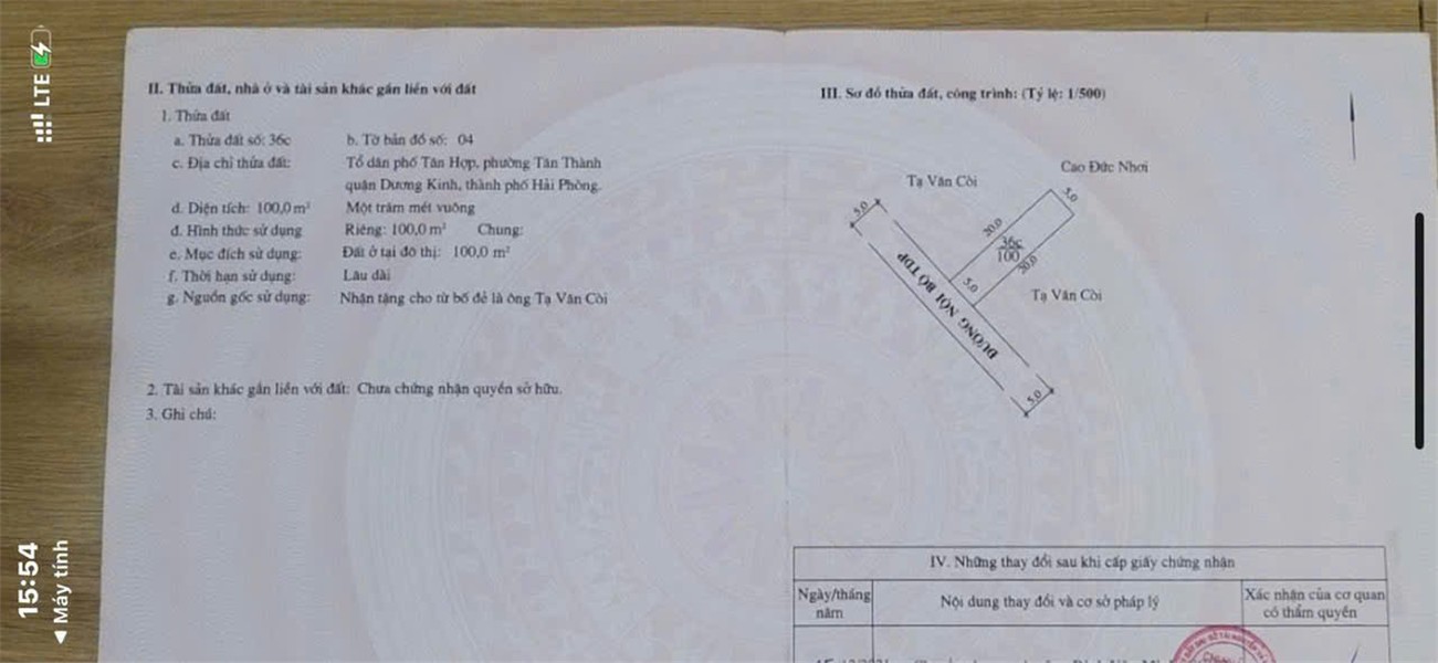 Bán lô đất Tân Thành – Dương Kinh – Giá 2,x tỷ Ngõ thông 5m Hàng hiếm khu dân cư ZALO 0567 222 555