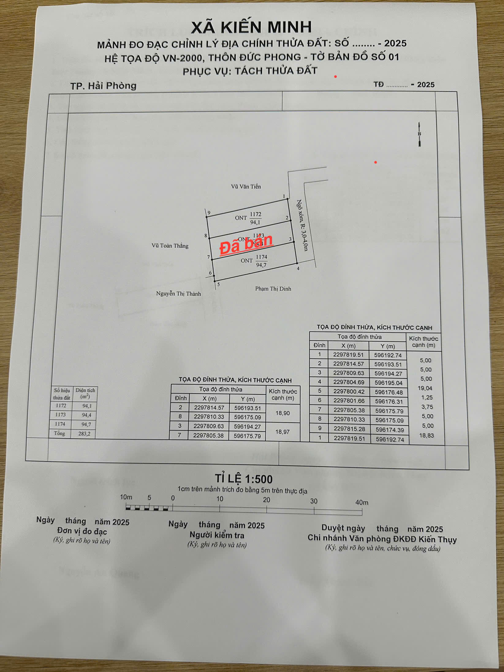 ĐẤT ĐỨC PHONG – KIẾN THỤY 2 LÔ F0 CUỐI CÙNG 94M² GIÁ HƠN 1 TỶ – HÀNG HIẾM GẦN VINHOMES ZALO 0567 222 555