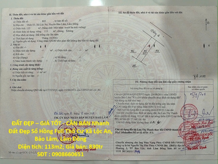 ĐẤT ĐẸP – GIÁ TỐT - CẦN BÁN Nhanh Đất Đẹp Sổ Hồng Full Thổ Cư Xã Lộc An, Bảo Lâm, Lâm Đồng