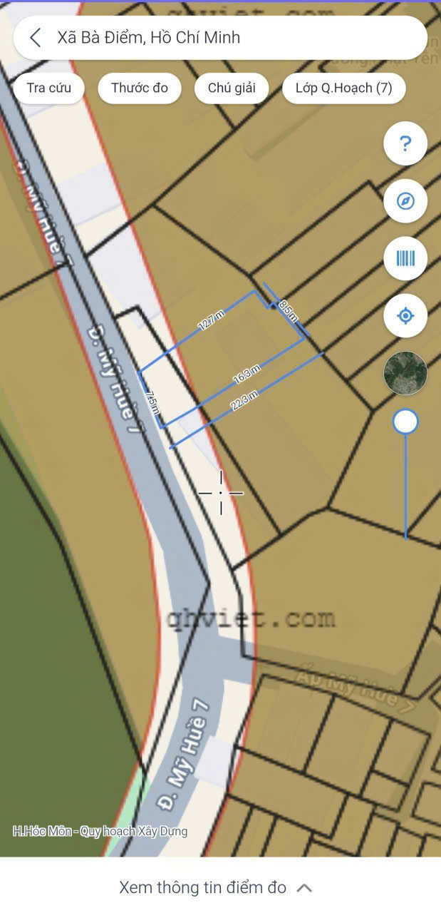 SIÊU HOT – BÁN ĐẤT MẶT TIỀN ẤP MỸ HUỀ 7 – TRUNG CHÁNH, HÓC MÔN – GIÁ CHỈ 5.95 TỶ!