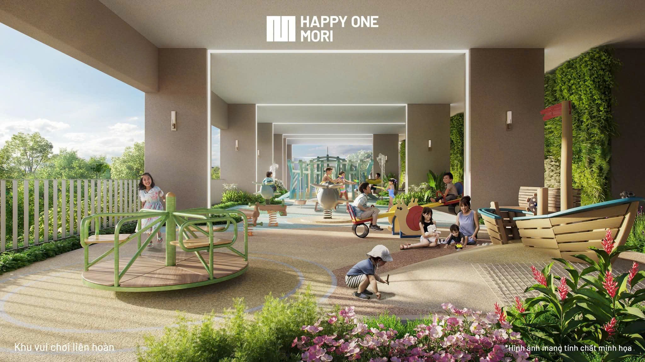 Dự án Happy One Mori dt 66,5m2 2PN 2WC chỉ 2,7 tỷ tặng nội thất cao cấp ngay quốc lộ 13 tuyến metro view sân gold