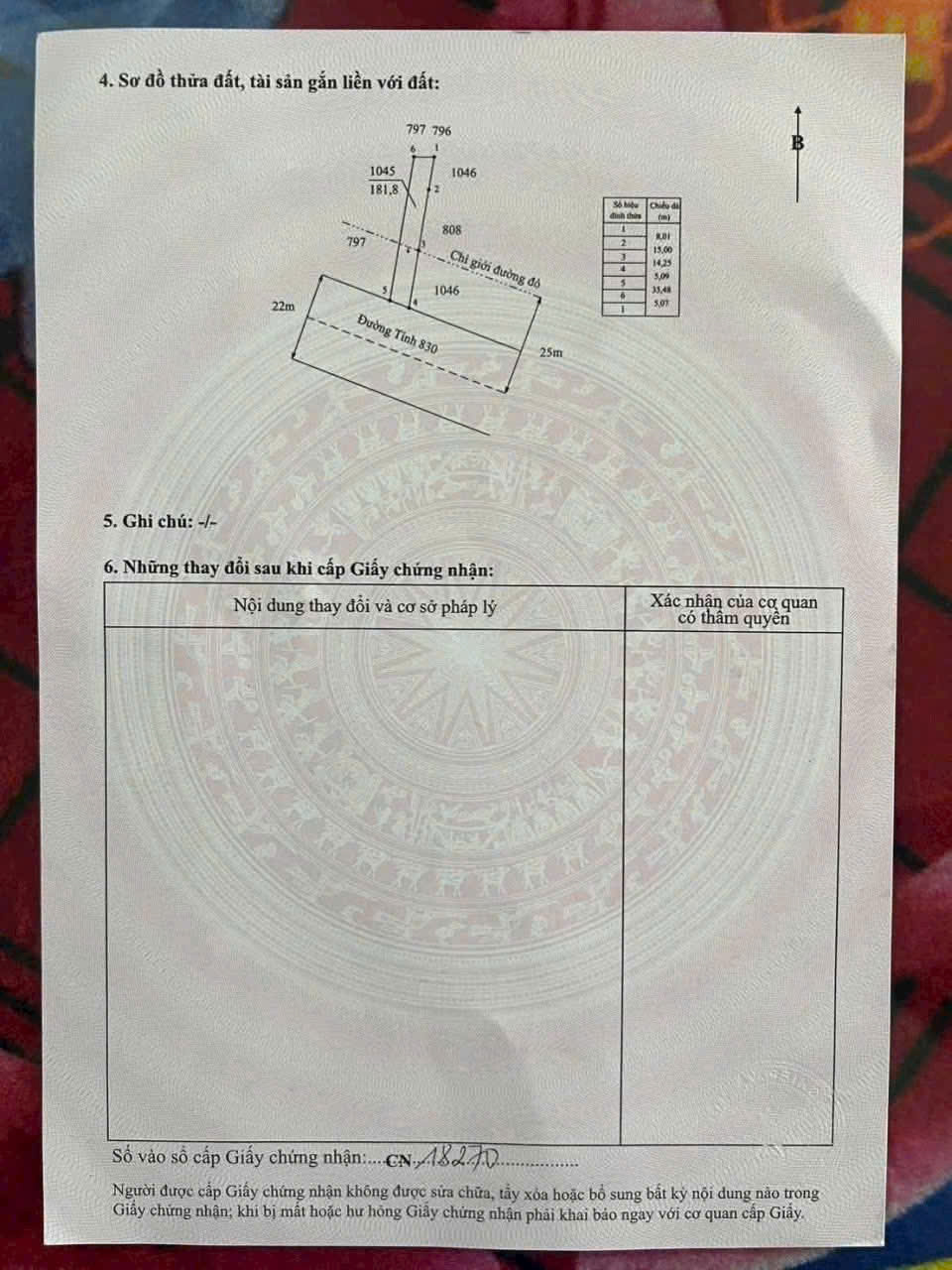 Bán đất thổ cư mặt tiền ĐT 830 xã Long Sơn , Cần Đước dt 175m2 giá 2,1 tỷ