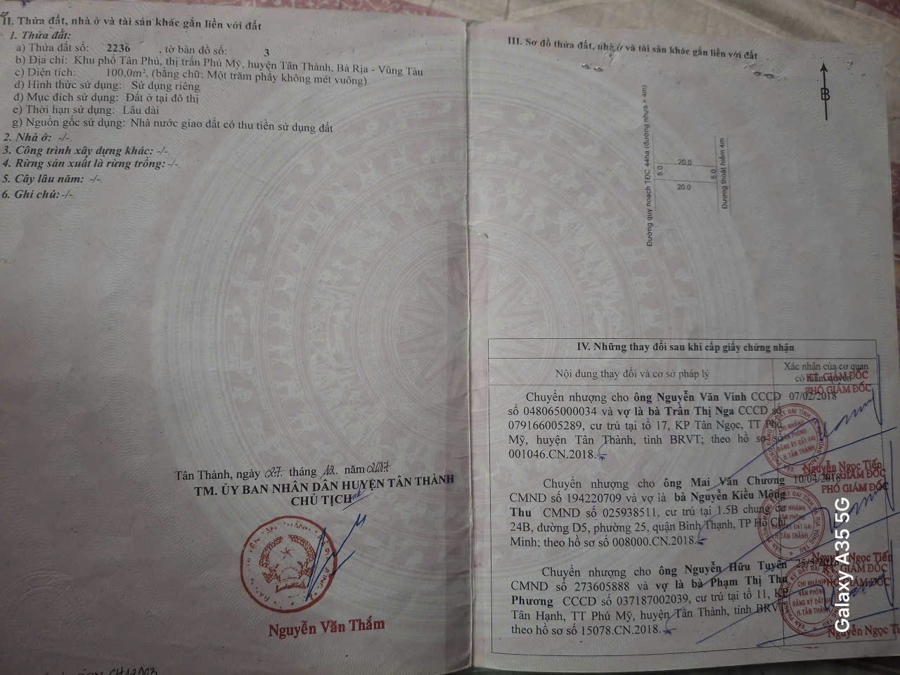 Đất chính chủ vị trí 44ha diện tích 5x20m đường Cao Văn Ngọc