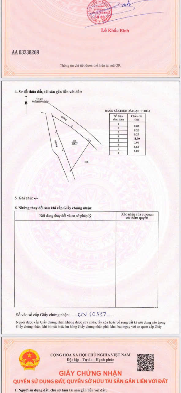 Chủ bán lô đất xã phước hải 107 m full thổ cư . Khu dân cư kín mít giá chốt 570 triệu .