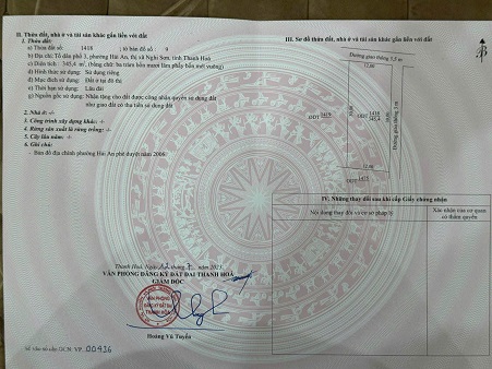 Chính chủ bán đất TDP 3, phường Hải An, thị xã Nghi Sơn, Thanh Hóa