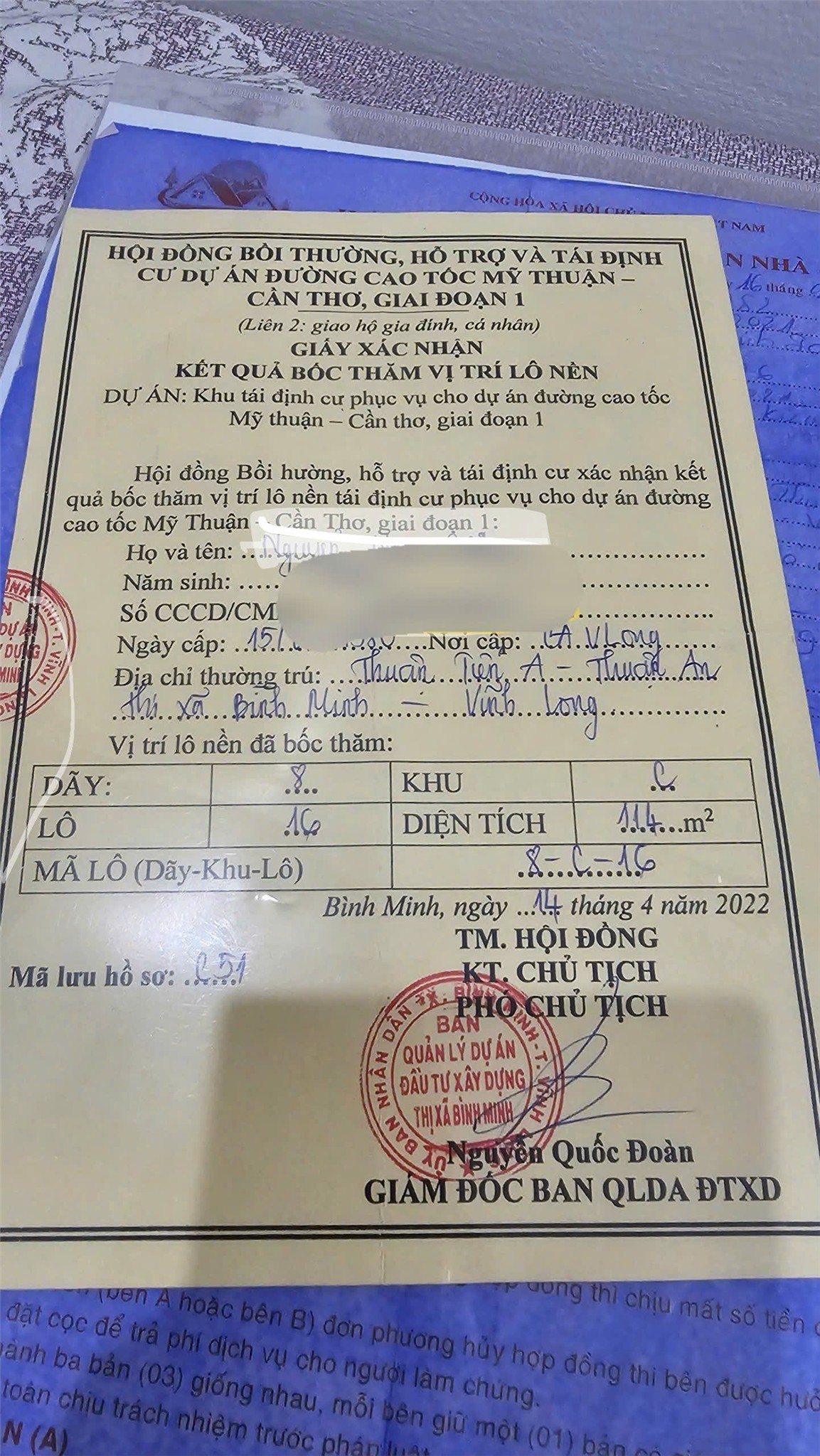 ĐẤT ĐẸP – GIÁ ĐẦU TƯ - CẦN BÁN LÔ ĐẤT TẠI Khu tái định cư cao tốc mỹ thuận cần thơ