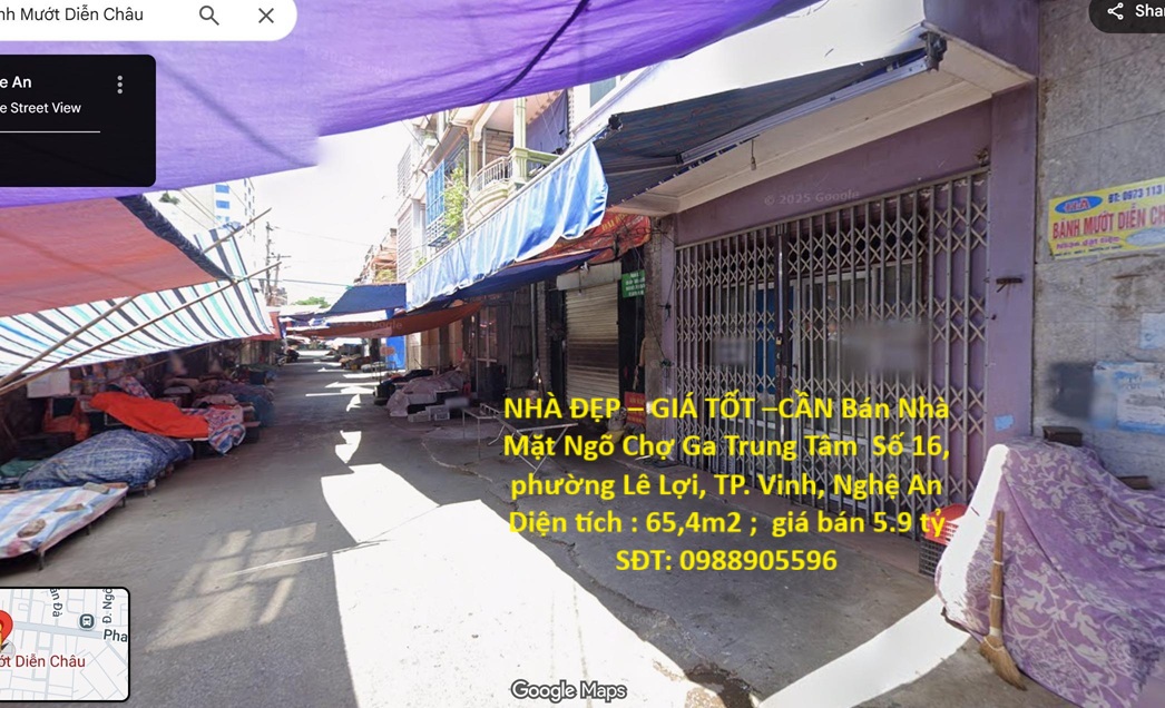 NHÀ ĐẸP – GIÁ TỐT –CẦN Bán Nhà Mặt Ngõ Chợ Ga Trung Tâm Số 16, phường Lê Lợi, TP. Vinh, Nghệ An