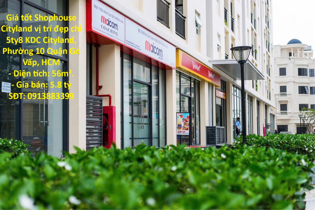 Giá tốt Shophouse Cityland vị trí đẹp chỉ 5ty8 KDC Cityland, phường Gò Vấp, Tp.HCM