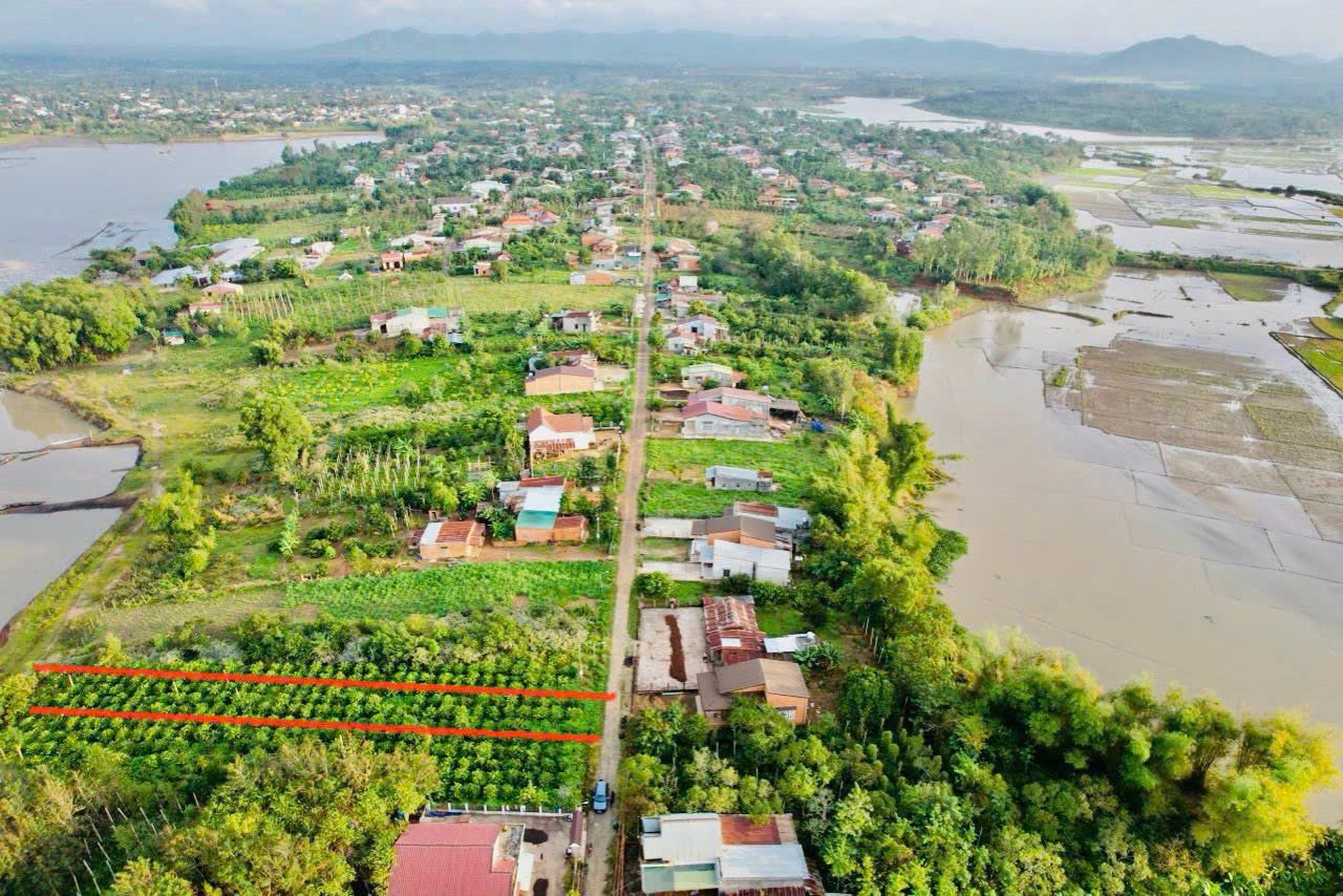 Đất giáp hồ mát mẻ dt 7*91m sẵn thổ cư kdc đông đầy đủ tiện ích cách sân bay chỉ hơn 20km quốc lộ 27 chỉ 11km giá