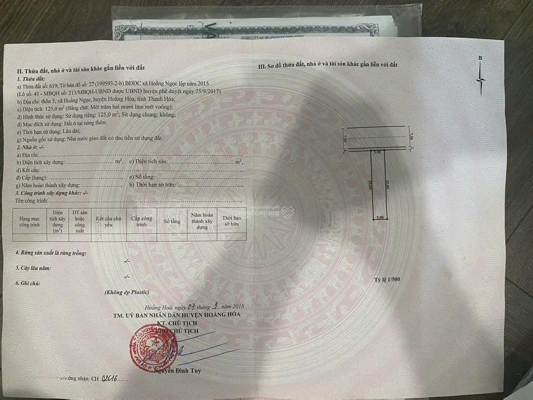 ĐẤT ĐẸP – GIÁ TỐT - CẦN BÁN LÔ ĐẤT NỀN VỊ TRÍ ĐẸP TẠI Xã Hoằng Ngọc, Hoằng Hóa, Thanh Hóa