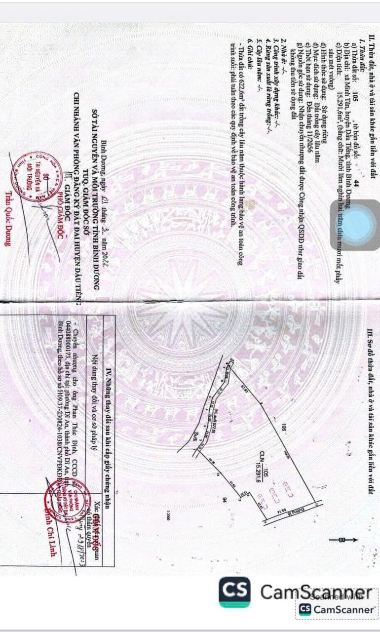 ĐẤT CHÍNH CHỦ - GIÁ TỐT - Xã Minh Tân, Dầu Tiếng, Bình Dương NAY XÃ LONG HÒA, TP HỒ CHÍ MINH