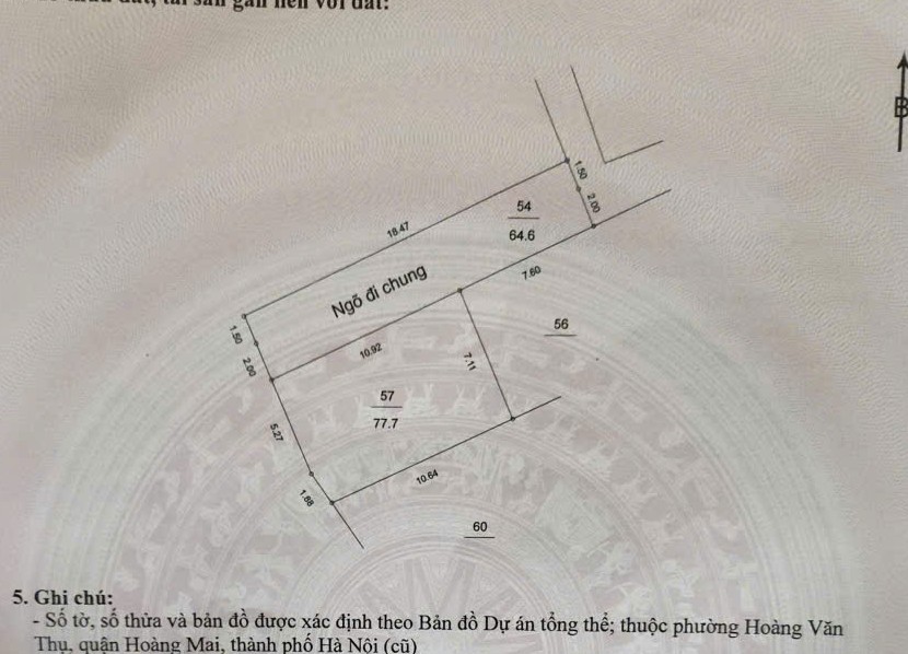 Bán đất ngõ Hoàng Mai SĐCC 78m2, mặt tiền 10.1m, 180 Triệu/m