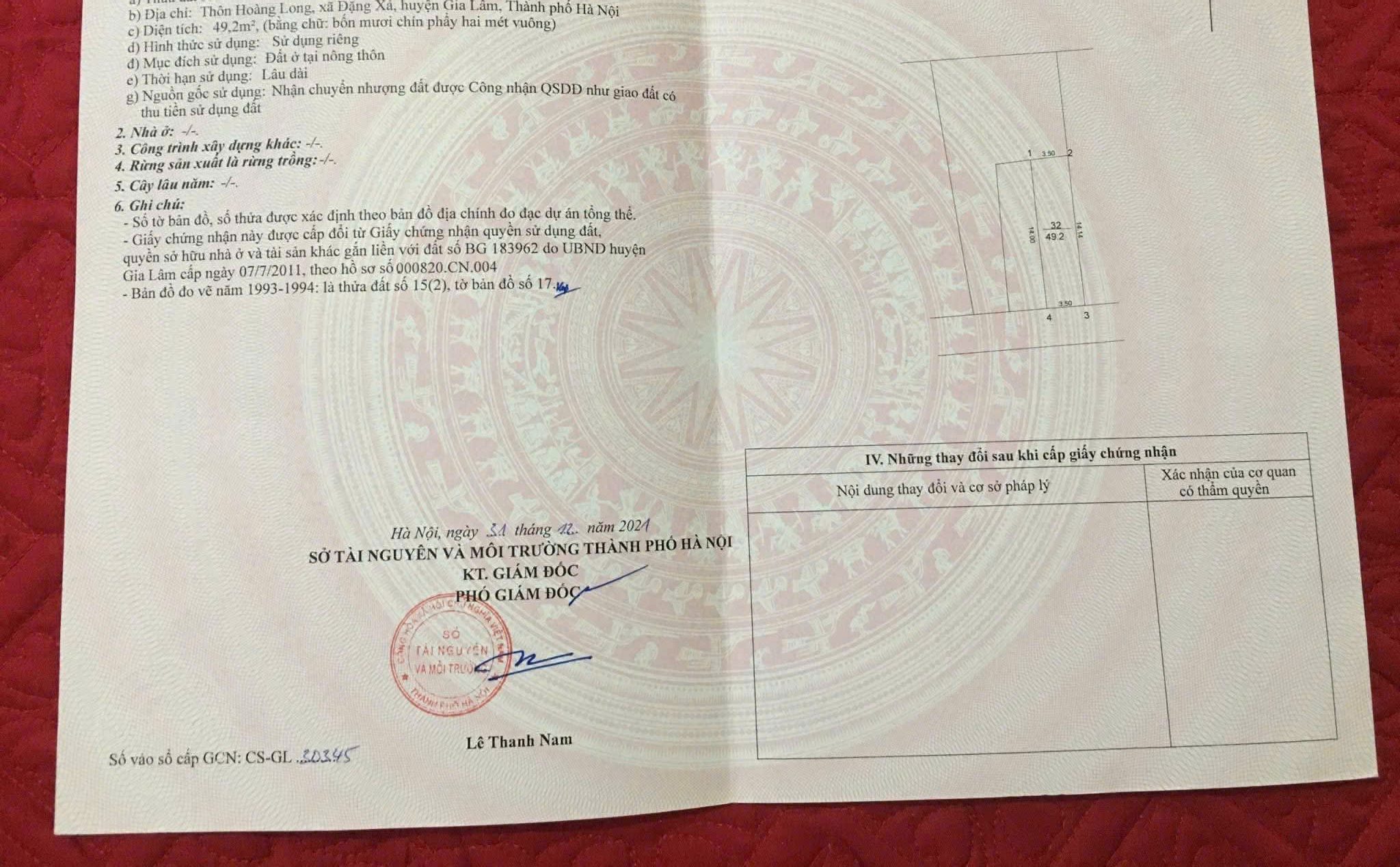 SIÊU PHẨM 50 m2 ĐẤT HOÀNG LONG – ĐẶNG XÁ Ô TÔ ĐỖ CỬA ĐƯỜNG THÔNG, GIÁ 4.8 TỶ