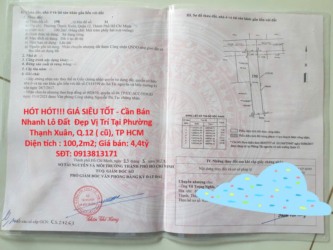 HÓT HÓT!!! GIÁ SIÊU TỐT - Cần Bán Nhanh Lô Đất Đẹp Vị Trí Tại Quận 12, TP HCM