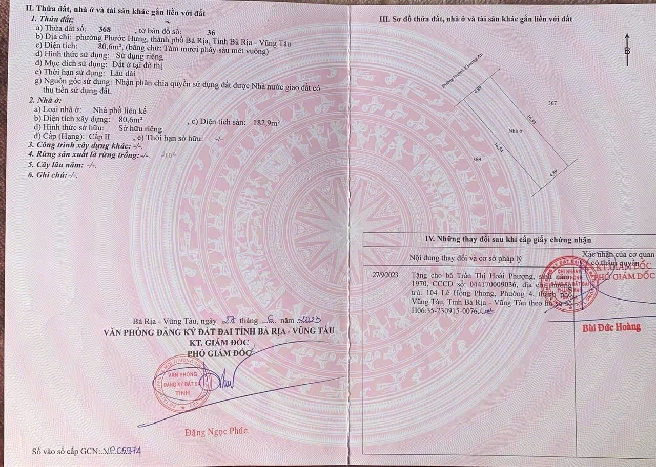 BÁN NHÀ Địa chỉ: Huỳnh Khương An, phường Phước Hưng, Bà Rịa (cũ). Đ/c mới: Phường Bà Rịa – TP HCM