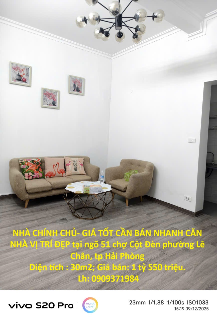 NHÀ CHÍNH CHỦ- GIÁ TỐT CẦN BÁN NHANH CĂN NHÀ VỊ TRÍ ĐẸP tại quận Lê Chân, tp Hải Phòng