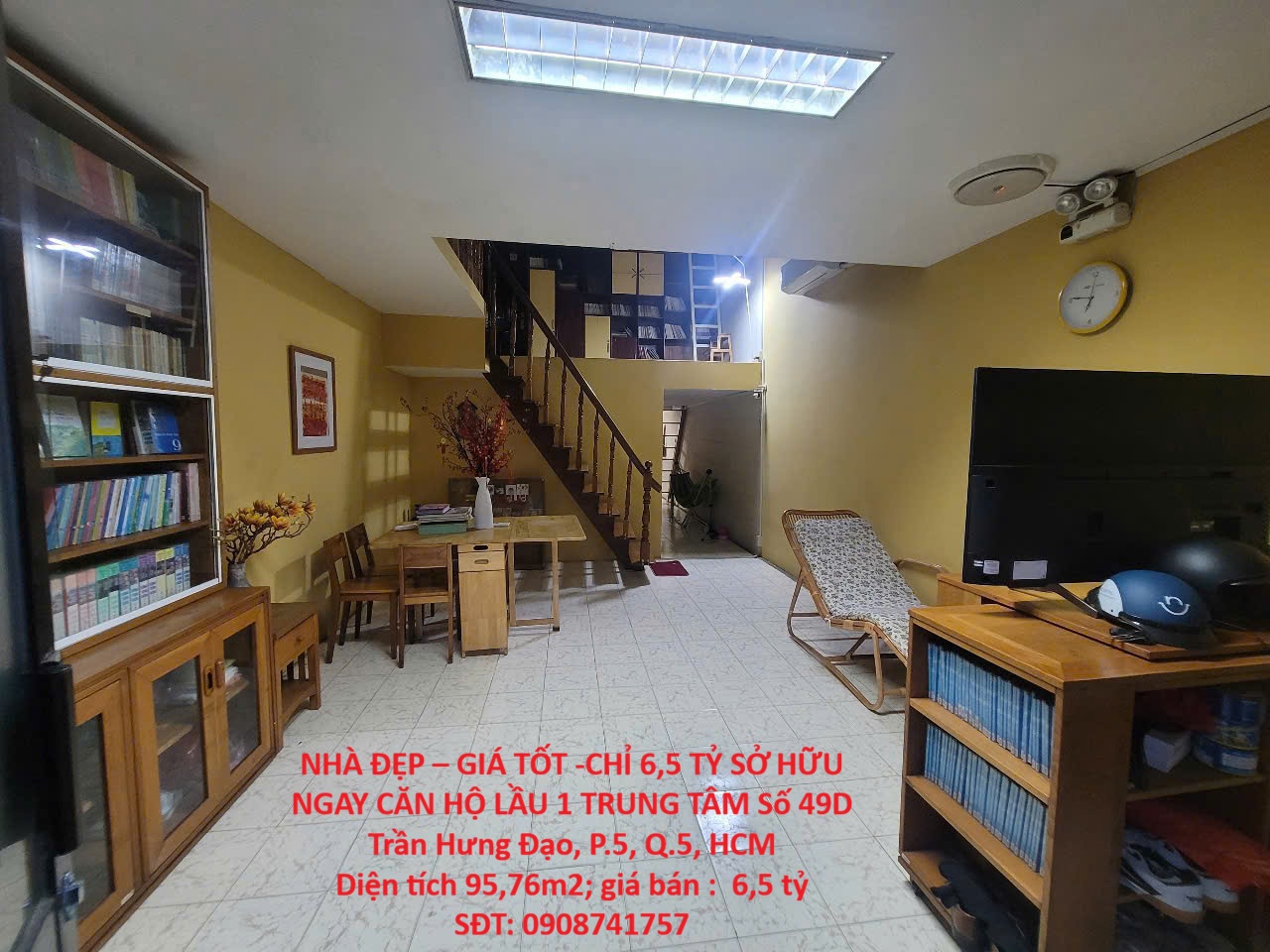 NHÀ ĐẸP – GIÁ TỐT -CHỈ 6,5 TỶ SỞ HỮU NGAY CĂN HỘ LẦU 1 TRUNG TÂM Số 49D Trần Hưng Đạo, P.5, Q.5, HCM