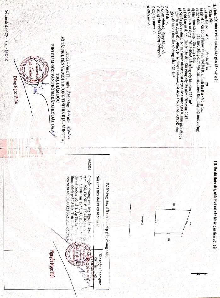 Chủ kẹt tiền cần bán 10x30x80tc 2 mt trước sau xã đất đỏ hcm