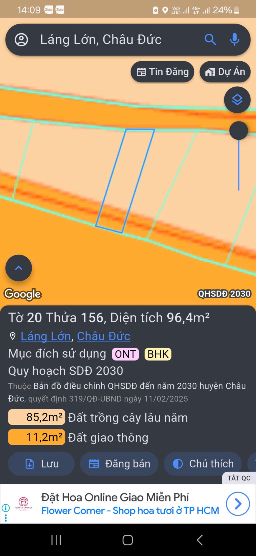 Mặt tiền đường mỹ xuân ngài giao, ngay cầu láng lớn , đất 2 mặt tiền giá 1,5ty