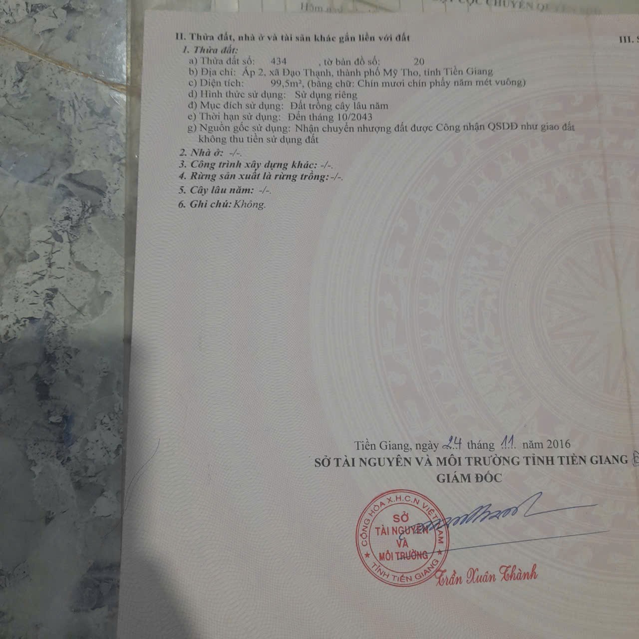 ĐẤT CHÍNH CHỦ - 100% THỔ CƯ GIÁ TỐT - Ấp 2, phường Đạo Thạnh,tỉnh Đồng Tháp