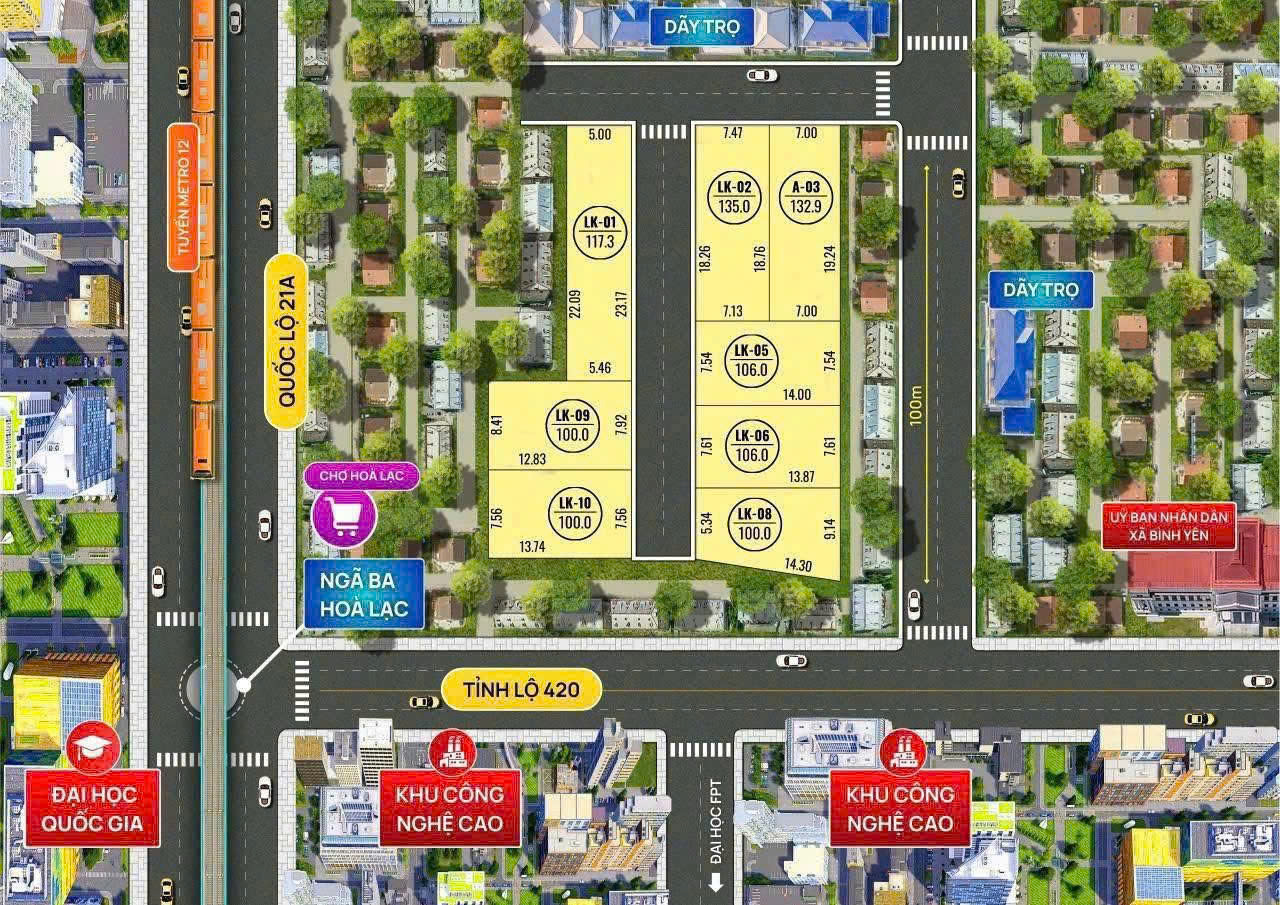 Đất mặt đường 420 Hòa Lạc – Đơn giá tốt, tiềm năng tăng trưởng cao