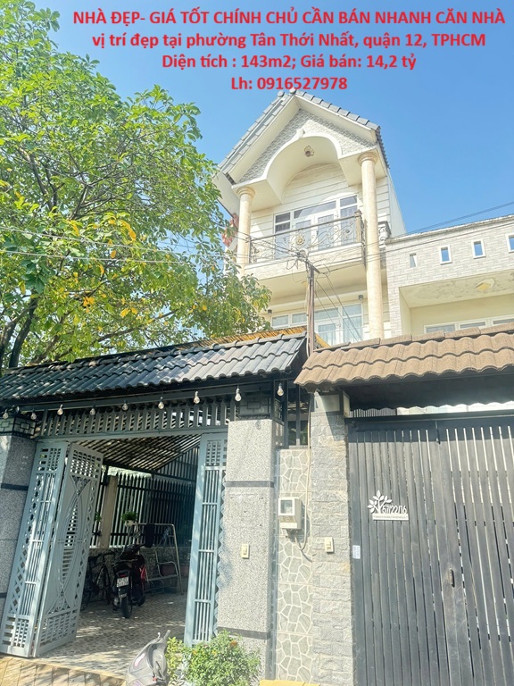 NHÀ ĐẸP- GIÁ TỐT CHÍNH CHỦ CẦN BÁN NHANH CĂN NHÀ vị trí đẹp tại quận 12, TPHCM