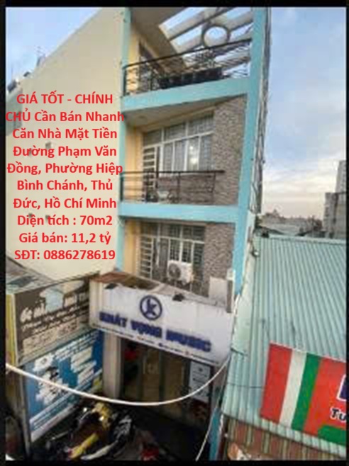 GIÁ TỐT - CHÍNH CHỦ Cần Bán Nhanh Căn Nhà Mặt Tiền Phạm Văn Đồng, TP Thủ Đức, HCM