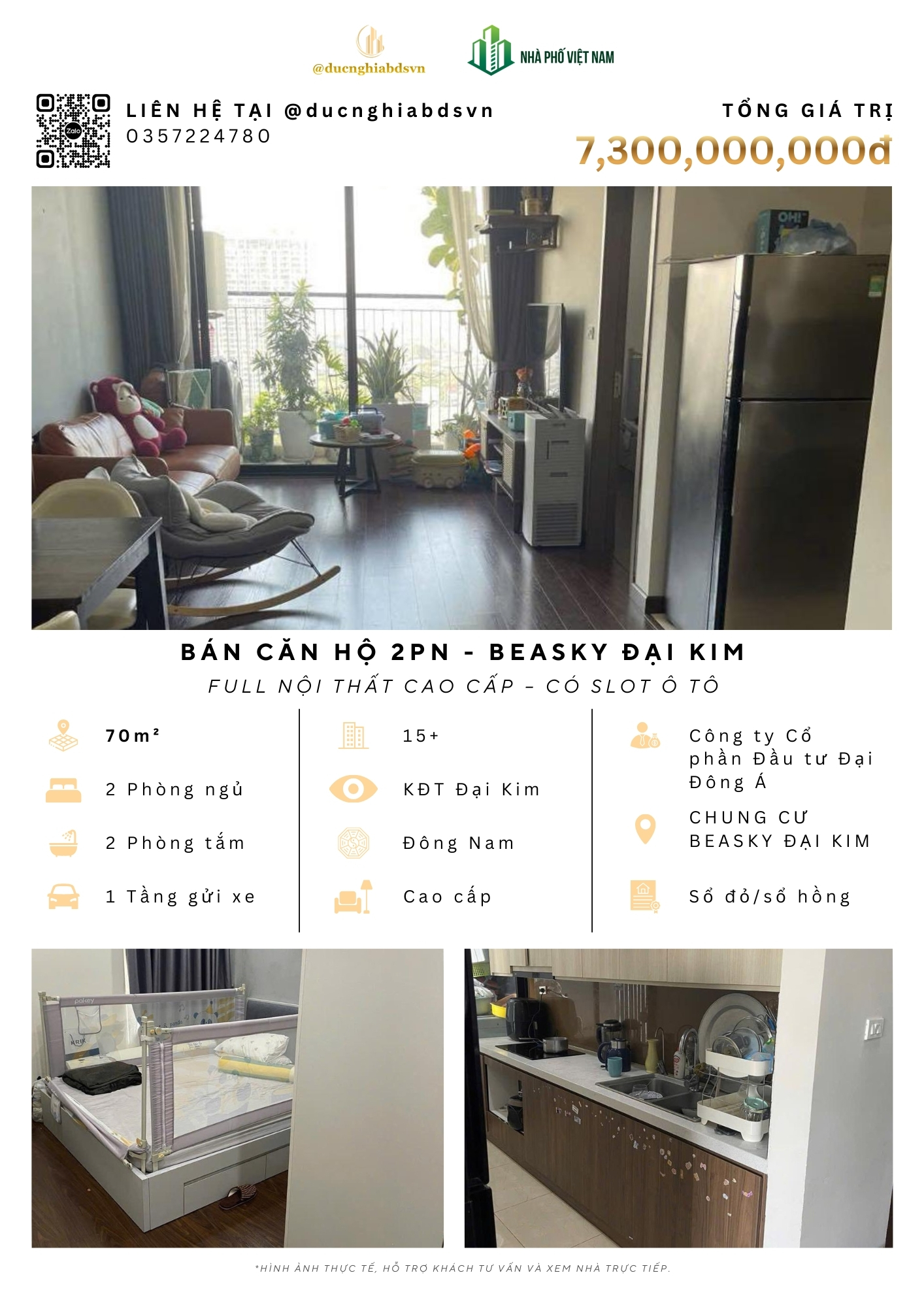 CHUNG CƯ BEASKY ĐẠI KIM – ĐỐI DIỆN THE MANOR CENTRAL PARK - 2 NGỦ 2 WC – FULL NỘI THẤT CAO CẤP - CÓ SLOT Ô TÔ – Ở SƯỚNG, TIỆN ÍCH ĐẦY ĐỦ