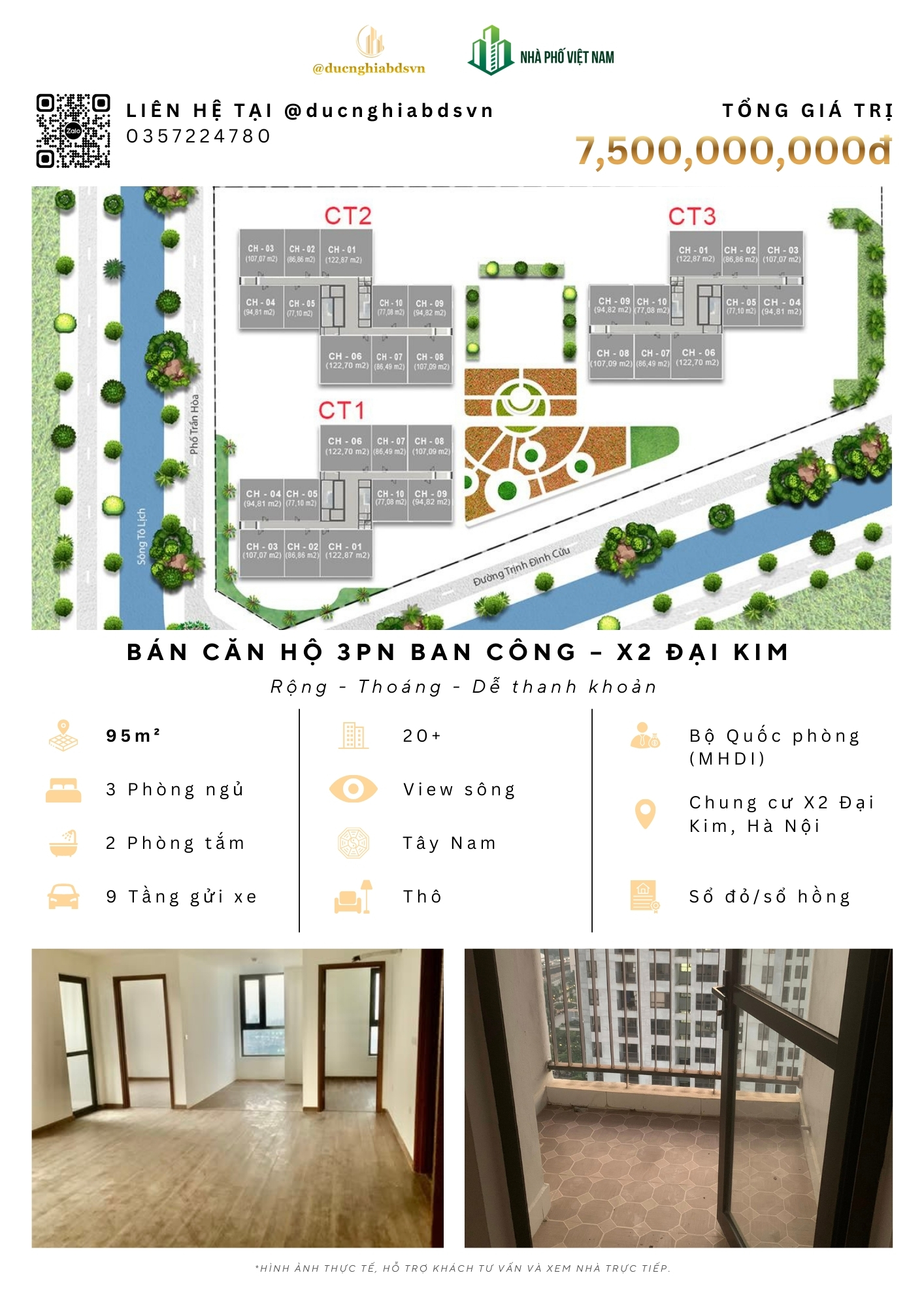 CĂN HỘ 3 NGỦ 2 BAN CÔNG HIẾM – TRẦN HÒA, HOÀNG MAI
