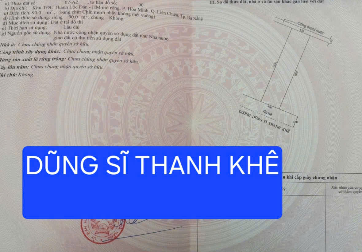 Bán đất đường Dũng Sĩ Thanh Khê - trục đường kinh doanh