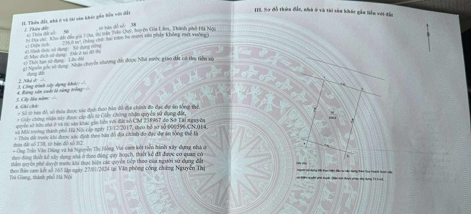 CHÍNH CHỦ CẦN BÁN 236 M2 KHU ĐÔ THỊ 31HA - GIÁ 145 TR/M2, LH 0985865658