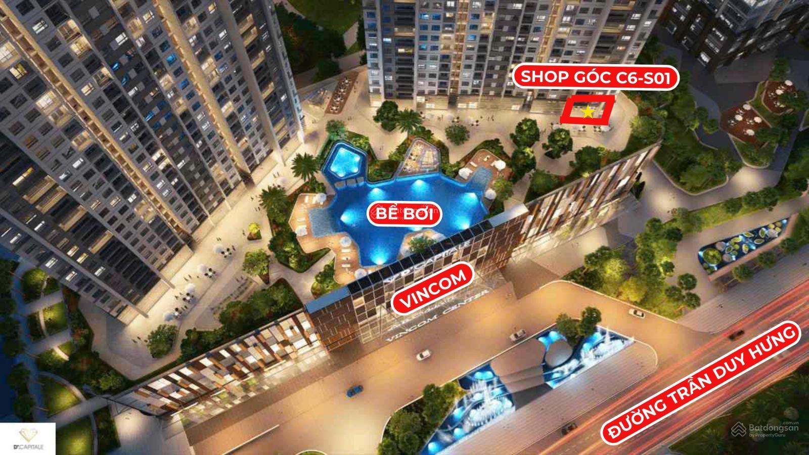 Cho Thuê Shophouse Vinhomes D Capital mặt tiền 8m,View trực diện sân vườn,bể bơi