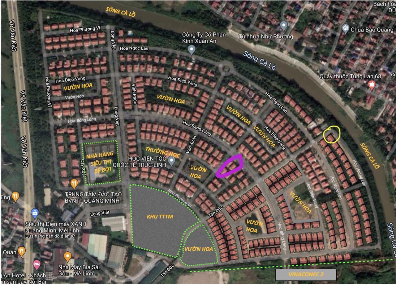 Bán Biệt thự KĐT Quang Minh Mê Linh Hà Nội lô góc 228mx3T nhỉnh 80tr/m2 kinh doanh SĐCC