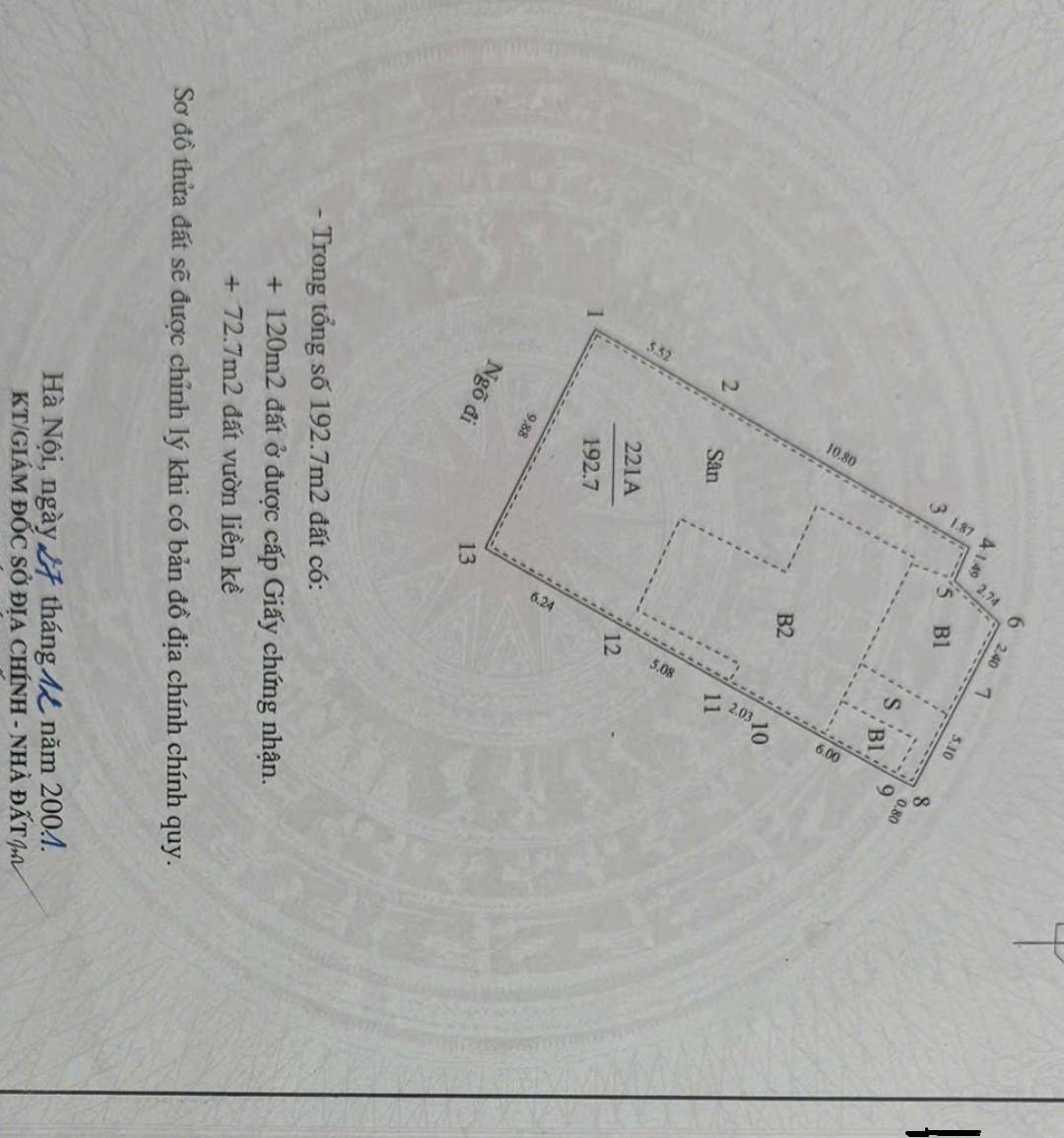 Bán nhà riêng ngõ 3m 24 tỷ 193m2 2 tầng sổ hồng dài lâu cách phố 150m