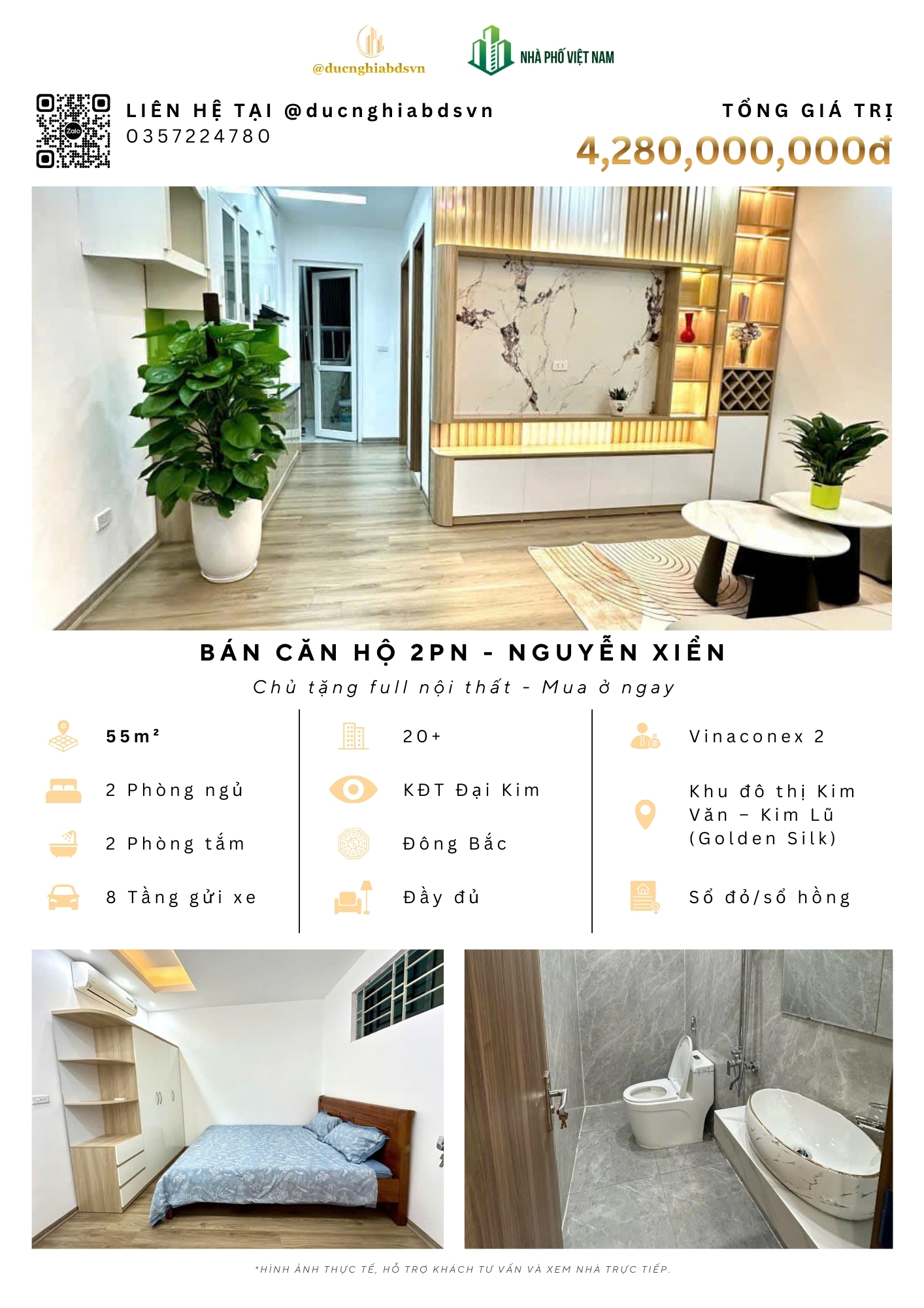 BÁN CĂN HỘ 2PN GOLDEN SILK - CHỦ TẶNG TOÀN BỘ NỘI THẤT - MUA Ở NGAY