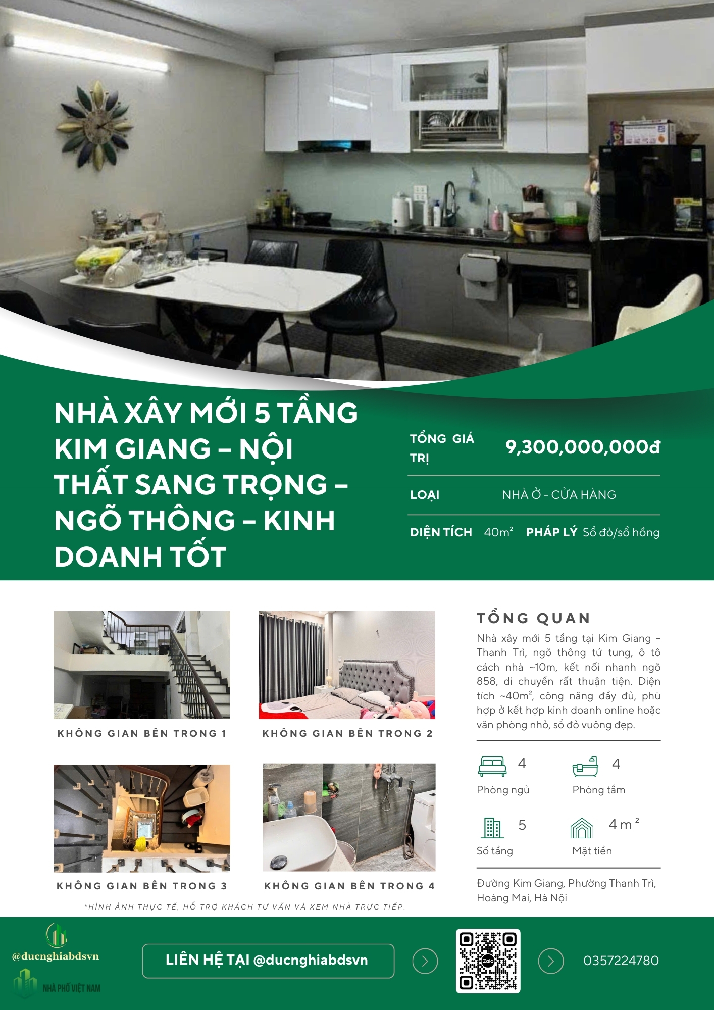 NHÀ XÂY MỚI 5 TẦNG KIM GIANG – NỘI THẤT SANG TRỌNG – NGÕ THÔNG – KINH DOANH TỐT